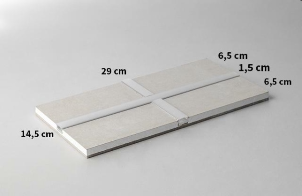 PANNELLO CARTONGESSO CON STRISCIA LED 14,5X29  A CROCE