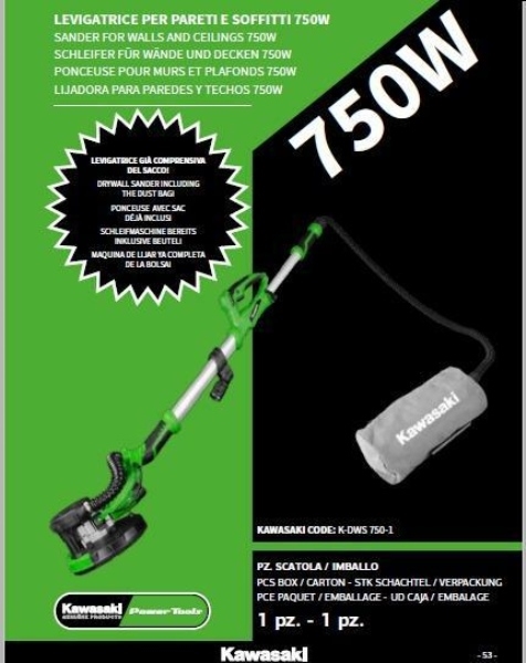 LEVIGATRICE 750W CON SACCO K-DWS 750 kawasaki