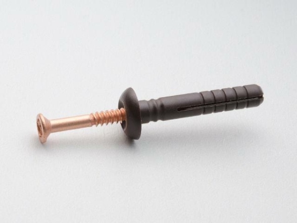 TASSELLO A PERCUSSIONE MARRONE TESTA BOMBATA CHIODO RAME ø 6x40