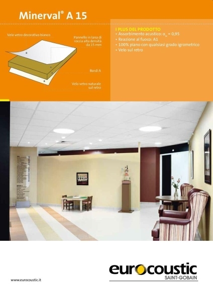 EUROCOUSTIC MINERVAL A 15 mm. 600 x 600 x 15 mm. CLASSE A1