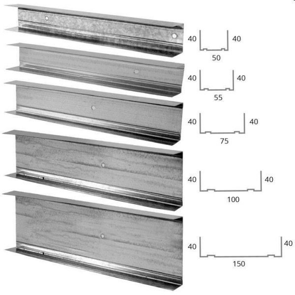 GUIDA ZINCATA A U 40/75/40 sp. 6/10 ML.3