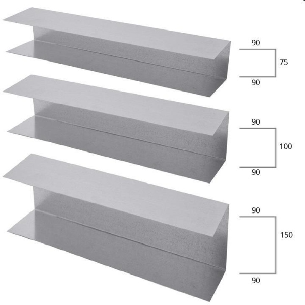 GUIDA ZINCATA A U 90/100/90 SPALLA ALTA ML.3