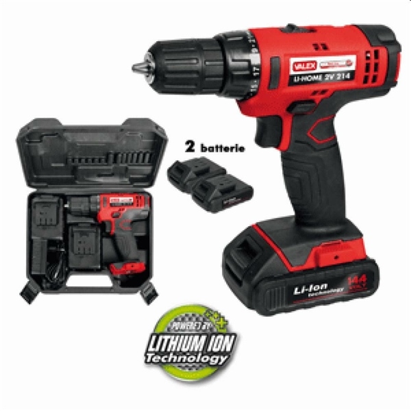 TRAPANO AVVITATORE BATTERIA LI-HOME2V 214 2BAT. 14,4V