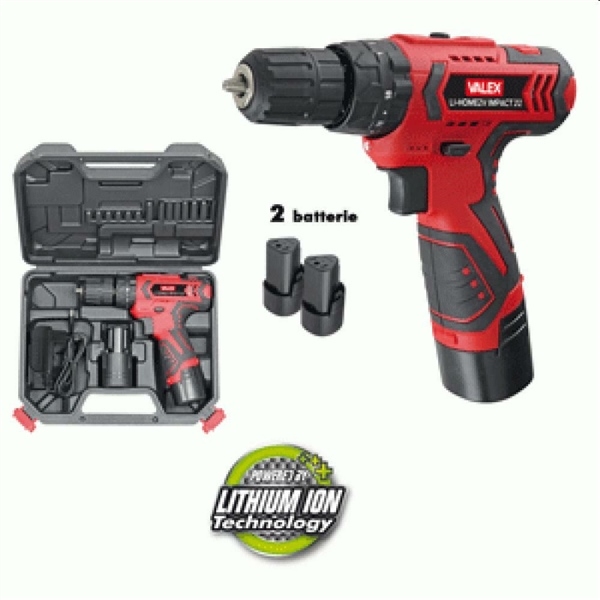 TRAPANO AVVITATORE BATTERIA LI-HOME2V IMPACT 212 2BAT.1,3AH 12V
