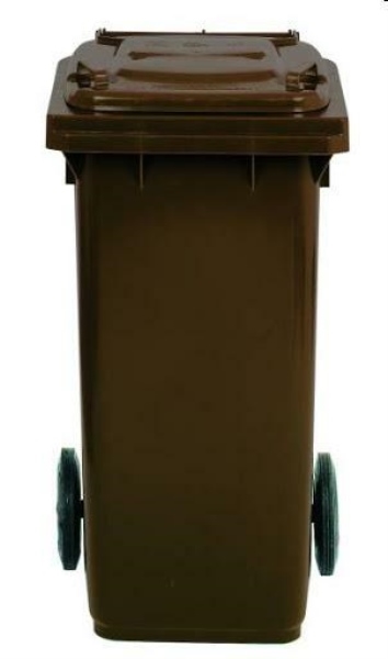 BIDONE RACCOLTA DIFFERENZ.C/RUOTE LT.240 MARRONE