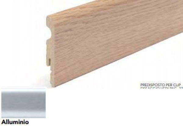 BATTISCOPA MDF 80X10X2400 ALLUMINIO