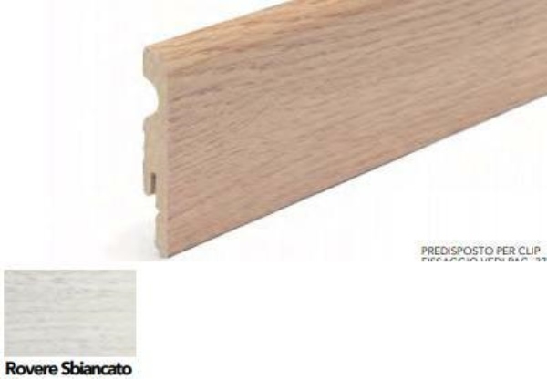 BATTISCOPA MDF 80X10X2400 ROVERE SBIANCATO
