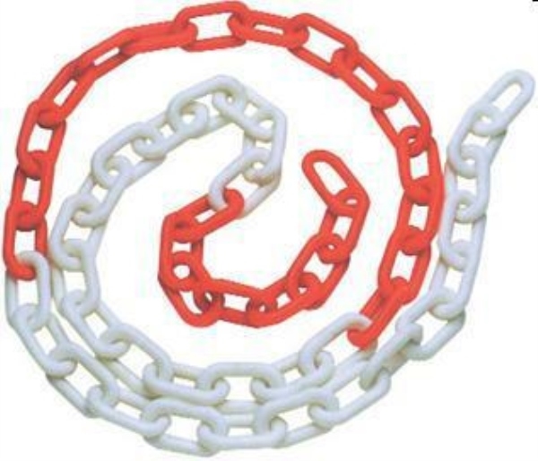 CATENA PLASTICA BIANCA E ROSSA MM 8