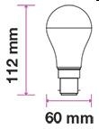 LAMPADINA LED BULB 12W E27 A66 6400K angle 200° samsung