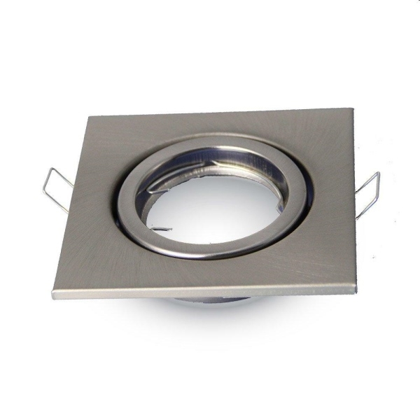 PORTAFARETTO LED GU10 INCASSO ORIENTABILE QUADRATO CROMO SATINAT