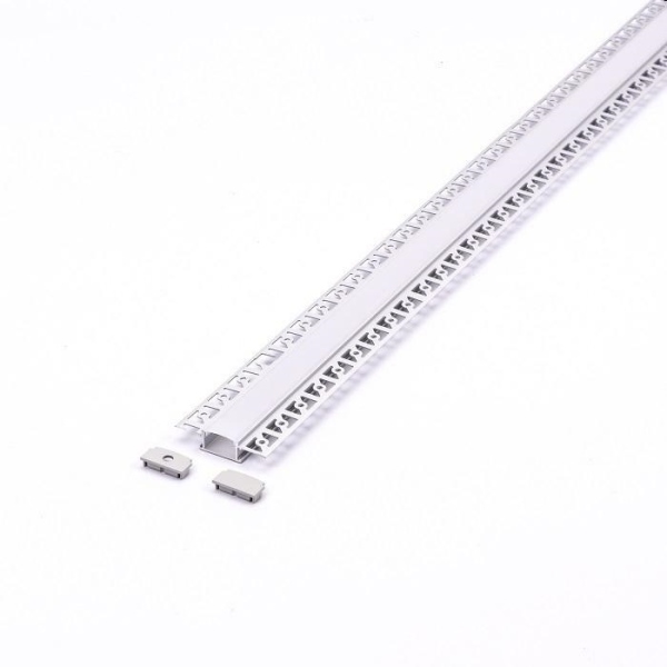 PROFILO IN ALLUMINIO CON COPERTURA con alette for. 24mm  2mt