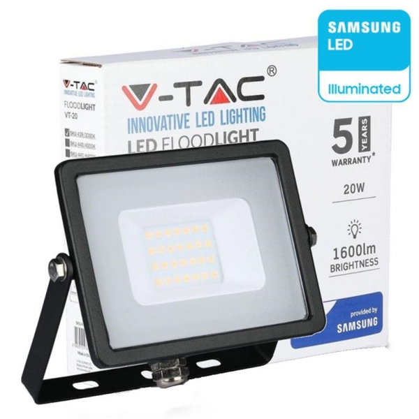 FARO LED ULTRA SLIM NERO 20W 6400K IP65 PROIETTORE