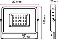 PROIETTORE LED SMD SAMSUNG BIANCO 4000K 50W IP65