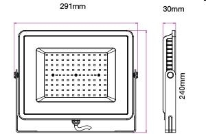 PROIETTORE BIANCO SMD  6400K LED 100Watt IP65 premium garan 2
