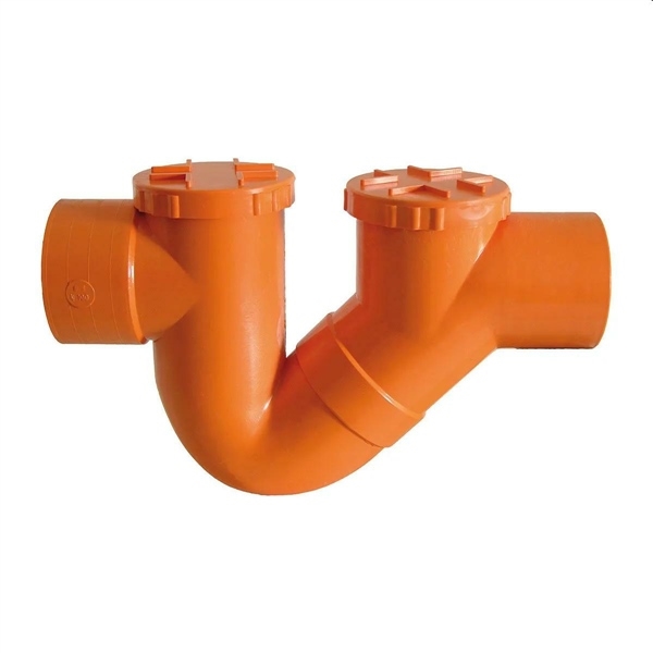 SIFONE ORIZZONTALE DA 125 PVC ARANCIO