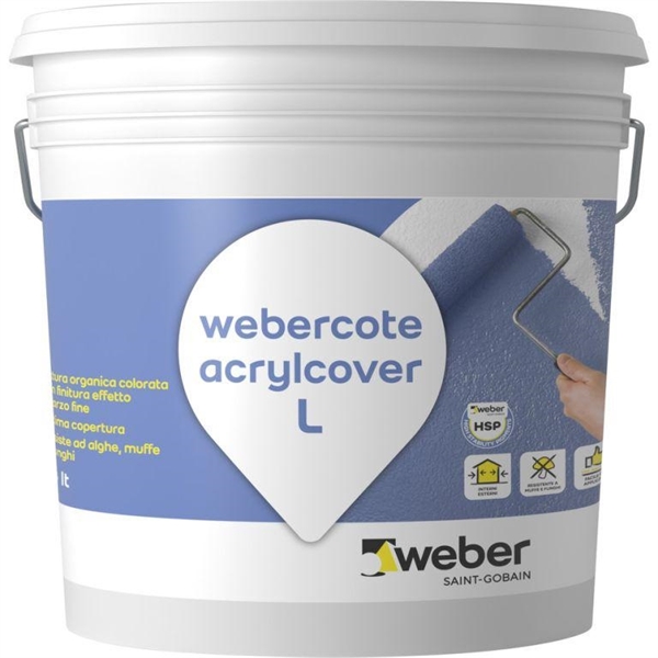 WEBERCOTE ACRYLCOVER LT.14 BIANCO (pittura acrilica-antim/antia)