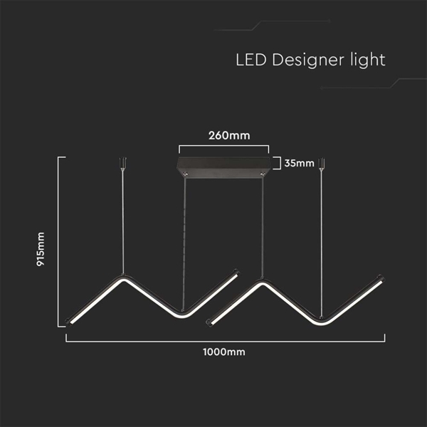 LAMPADARIO BLACK LED 12W SOSPENSIONE 3IN1 lm1280 4000K 6937