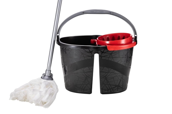 SECCHIO DOPPIA VASCA STRIZZA MOP+MOP+MANICO BAMA