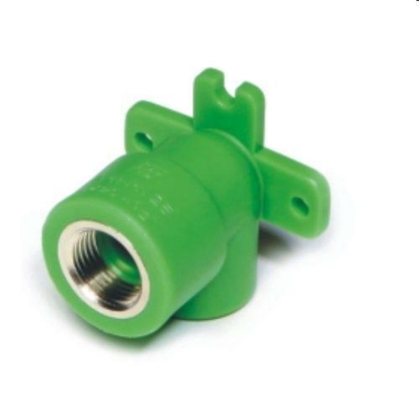 GOMITO 90° FILETTATO FEMMINA CON STAFFA 25X3/4