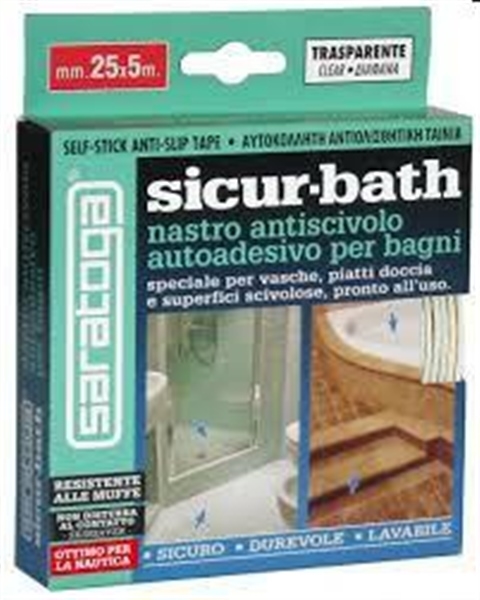 NASTRO ANTISCIVOLO SICUR-BATH MM25X5MT TRASPARENTE