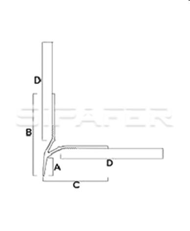 PARASPIGO.IN PVC CON GOCCIOLATOIO VISTA IN FIBRA DI VETRO MT.2,5