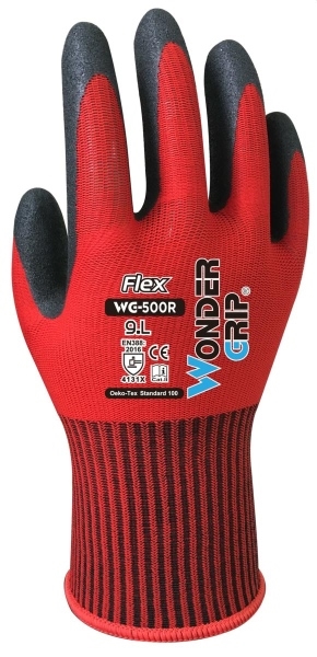 GUANTO NYLON ROSSO RIVESTITO IN NITRILE  9/L