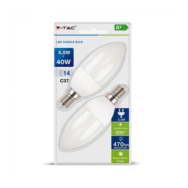 LAMPADINA LED 5.5W E14 A CANDELA 6400K BLISTER 2