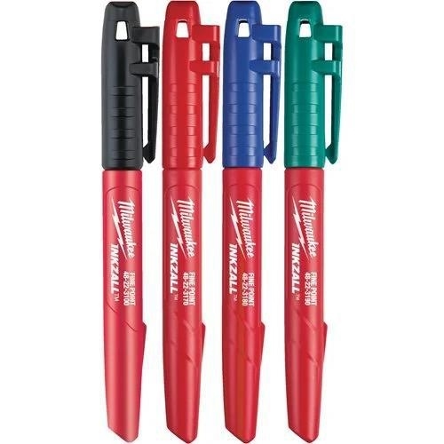 SET PENNARELLI INDELEBILI PUNTA FINE 4 pz - Milwaukee