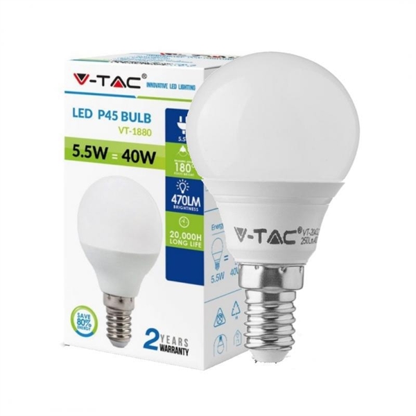 LAMPADINA LED BULB 5,5W E14 P45 4000K