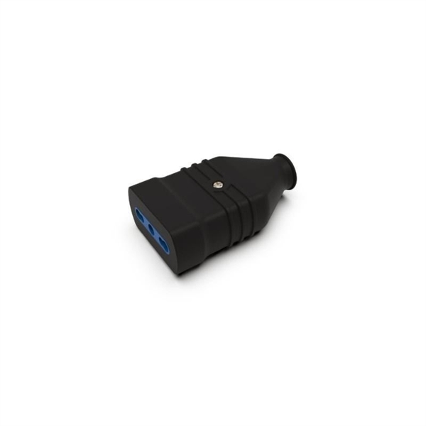 PRESA 2P+T 10/16A NERA ANTISCHIACCIAMENTO PVC
