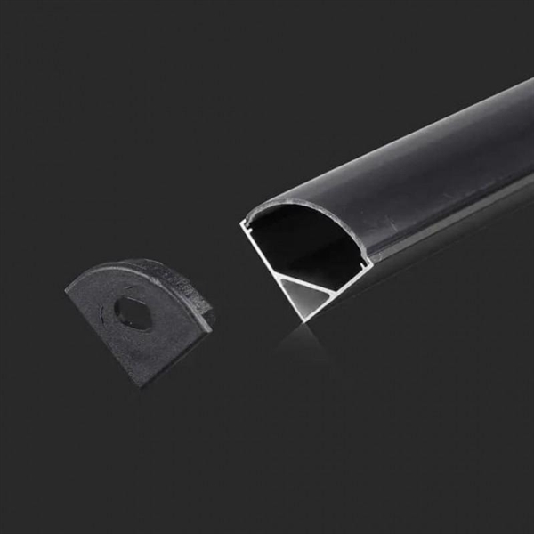 PROFILO ALLUMINIO NERO ANGOLARE MT.2 15,8X15,8 COVER NERA OPACA