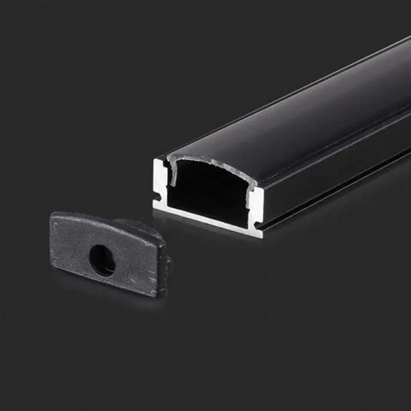 PROFILO ALLUMINIO NERO MT.2 17,4X7 COVER NERA OPACA