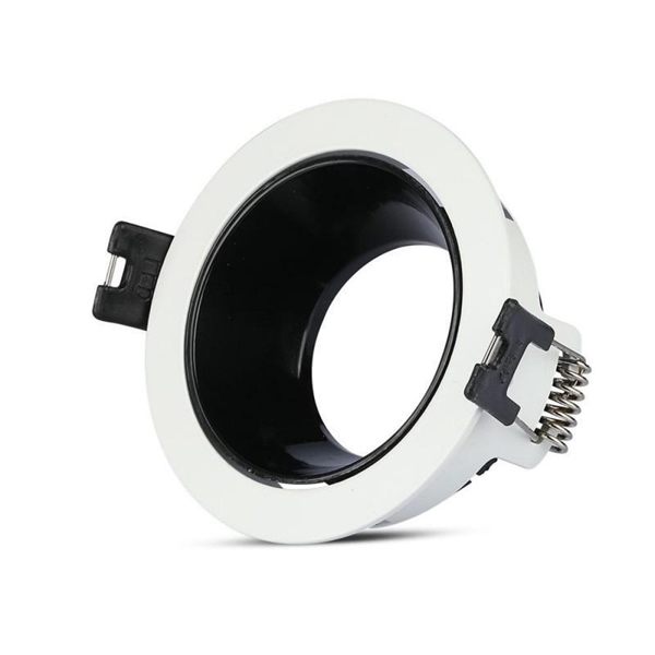 PORTAFARETTO GU10 TONDO BIANCO INTERNO NERO