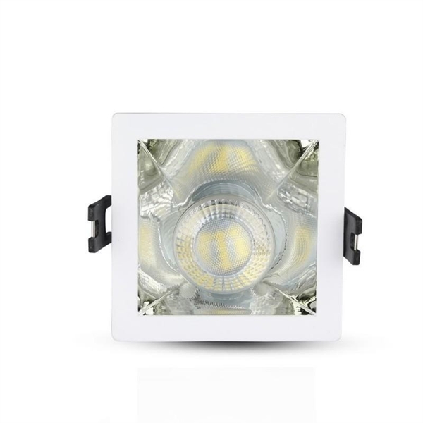 PORTAFARETTO GU10 QUADRO BIANCO INTERNO CROMO INCLINATO