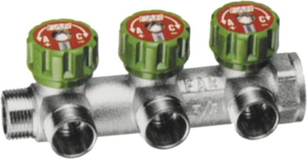 COLLETTORE CON RUBINETTO 3/4 3USCITE FAR 24X19
