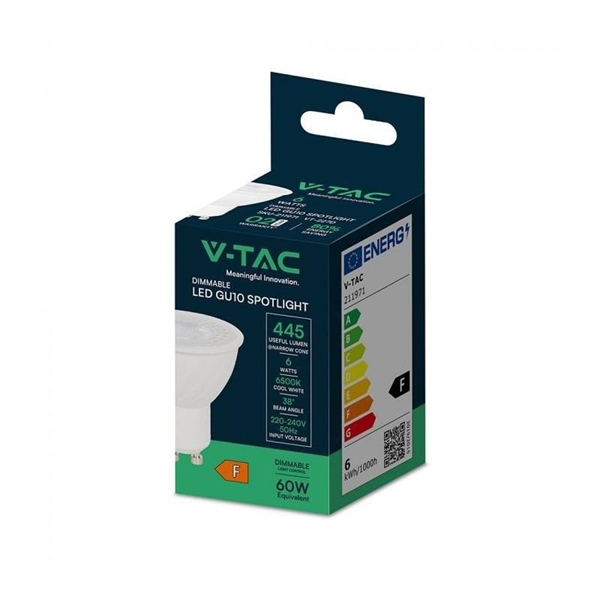 LAMPADINA DICROICA LED GU10 6W DIMMERABILE 38GR 3000K