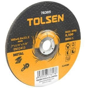 DISCO RETTIFICA METALLO 115X6.0MM SBAVATURA TOLSEN