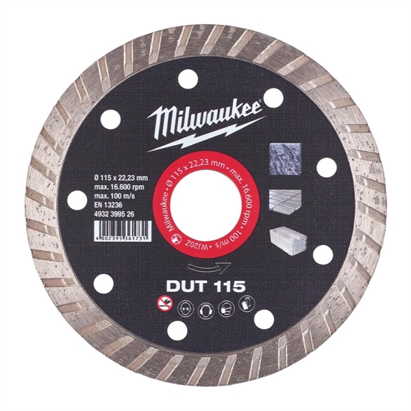 DISCO DIAMANTATO TURBO DESIGN DUT - diametro 115 mm - Milwaukee