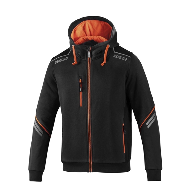 FELPA CON CAPPUCCIO SPARCO NERO/ARANCIO XL