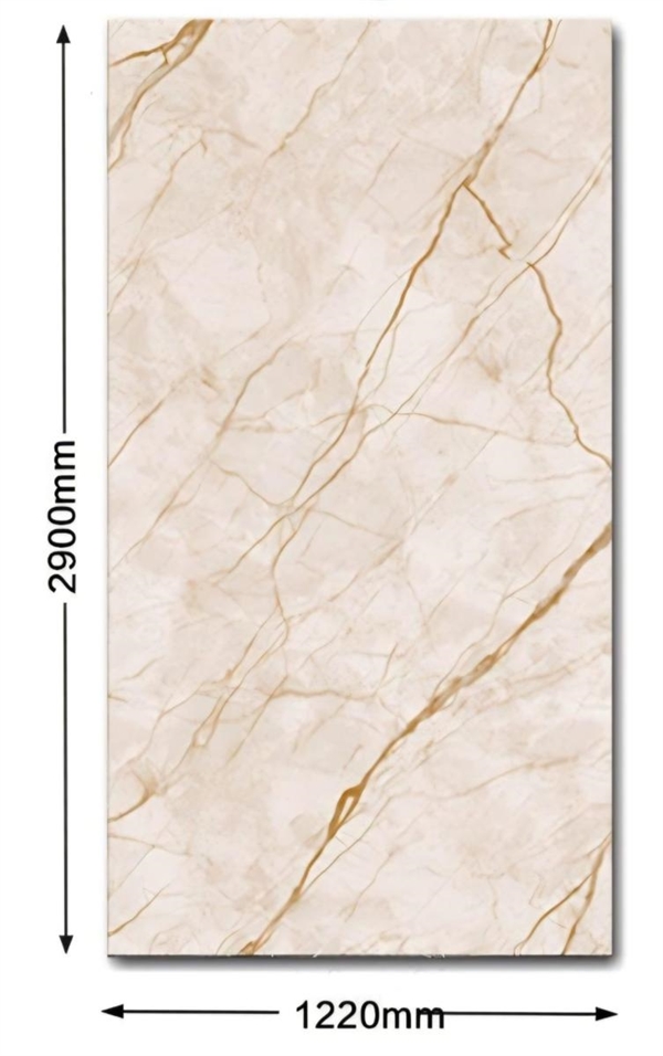 Pannello PVC Rigido Effet.Lucido 122×290cm marmo beige/crem 3011