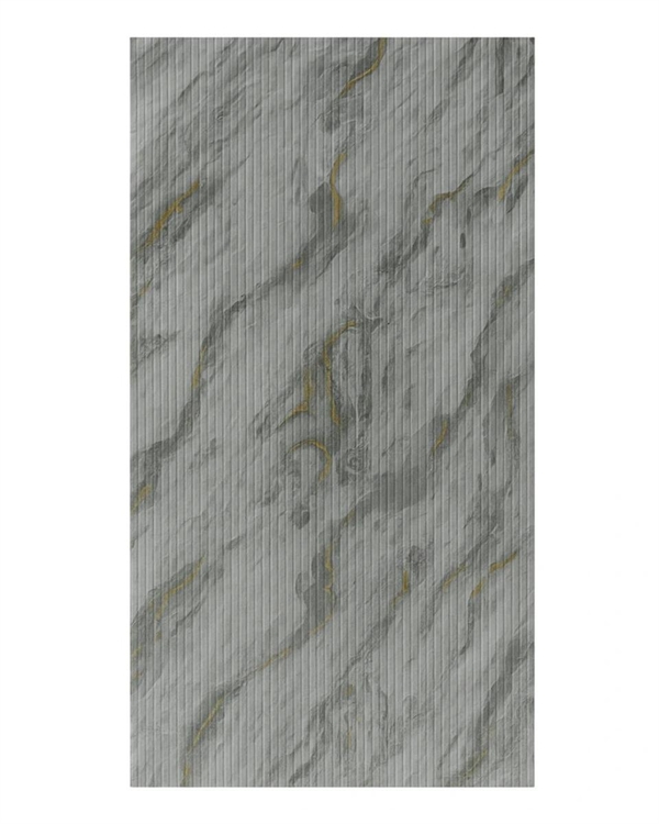Pannello PVC Rigido Effetto Doghe 122×290cm grigio/oro 10399