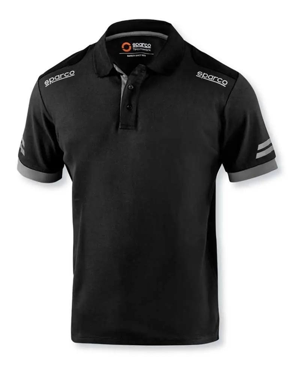 POLO MANICA CORTA TOLEDO SPARCO NERO/GRIGIO TG S