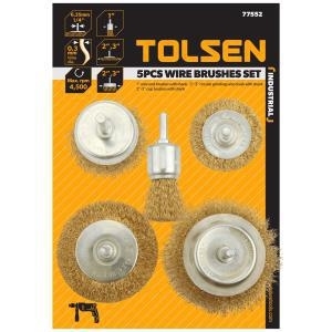 SET 5 SPAZZOLE PER TRAPANO MISTE  TOLSEN