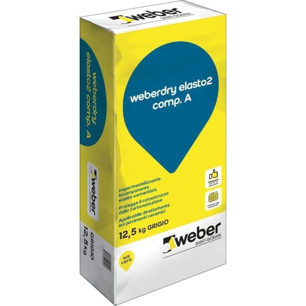 WEBERDRY ELASTO2 ELASTO-CEMENT. BICOMP. A+B 16,65 Kg (12,5+4,15)