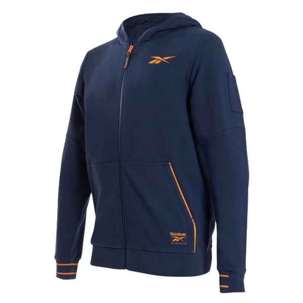 FELPA CON CAPUCCIO BLU COTONE 95% TG.L